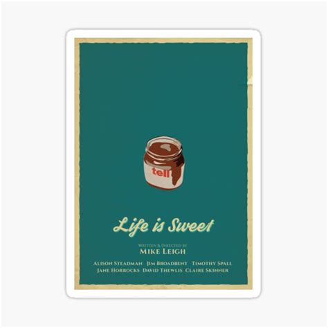 "Life Is Sweet - Minimalist Movie Poster" Sticker for Sale by ...