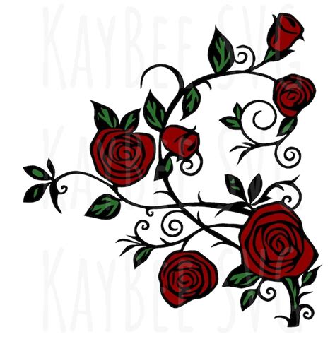 Gothic Rose Vine SVG PNG JPG Clipart Digital Cut File Download - Etsy