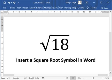 5 Ways To Insert A Square Root Symbol In Word | techcult