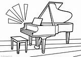 Easy Piano Coloring Pages sketch template