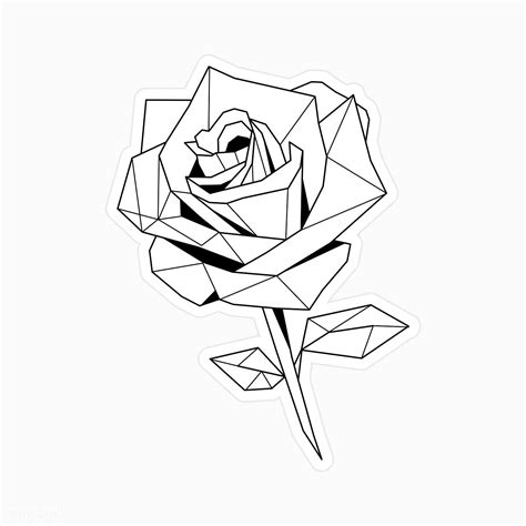 Geometric Rose Drawing