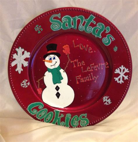 Personalized plate santas cookies | Etsy