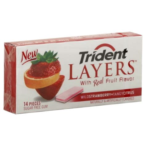 Trident Layers Gum Wild Strawberry + Tangy Citrus Sugar Free Single Pack