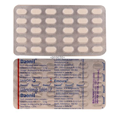 Daonil 5 MG Tablet - Uses, Dosage, Side Effects, Price, Composition | Practo