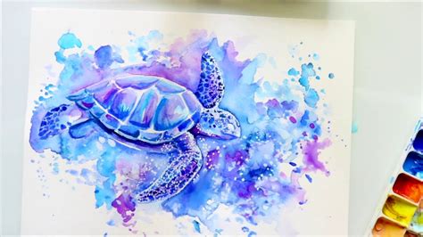 Watercolor Sea Animal Art - SEA AND FISH