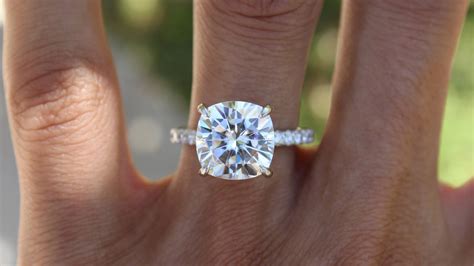 GIA 5 Carat Cushion Diamond & Hidden Halo Engagement Ring Platinum, Celeb… | Wooden rings ...