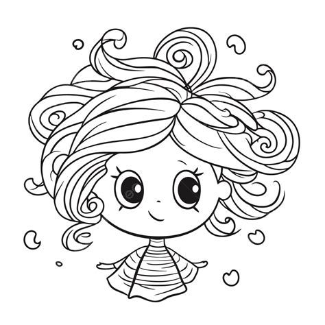 Cute Cartoon With Curls Coloring Page Outline Sketch Drawing Vector, Car Drawing, Cartoon ...