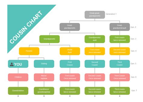 Cousin Chart Explained with Examples | EdrawMax Online