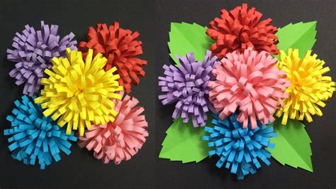 How to Make Flower with Colored Paper | Making Paper Flowers Step by Step | DIY-Paper Crafts ...