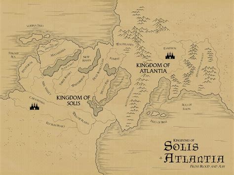 Map from Blood and Ash: Kingdoms of Solis and Atlantia | Etsy