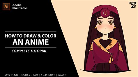 [Speed Art] Flat Character Design Anime style | Adobe Illustrator 2020 Tutorials| Anime Art ...