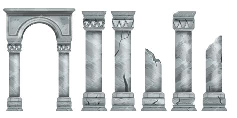 Premium Vector | Roman marble pillars set ancient vector Greek stone ...