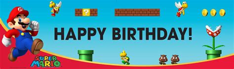 Super Mario Bros. 18" x 61" Birthday Banner - Walmart.com