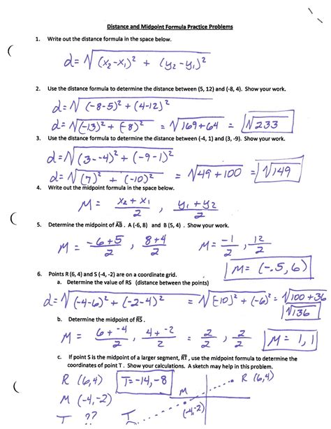 worksheet. Midpoint And Distance Formula Worksheet. Grass Fedjp ...