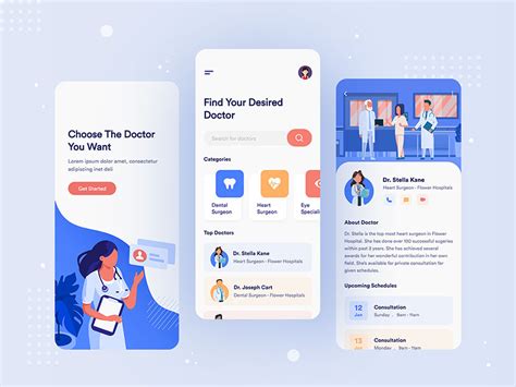 Medical Services App Design - UI Kit for Figma - FreebiesUI