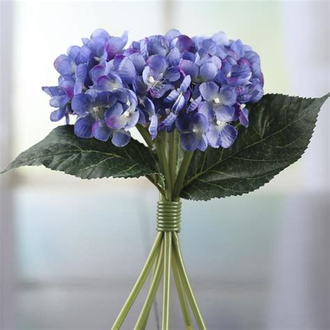 Periwinkle Artificial Hydrangea Bouquet - Bushes + Bouquets - Floral ...