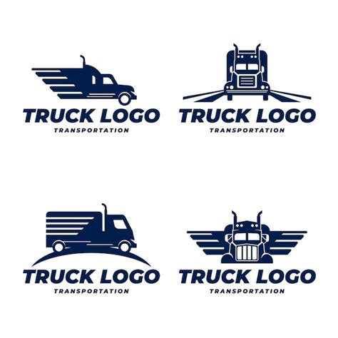 Free Vector | Flat truck logo template collection