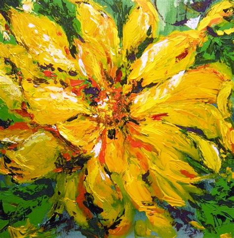 Abstract Sunflower Painting by Lori Ippolito