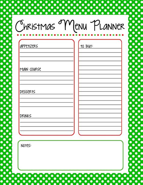 Christmas Menu Planner Free Printable {25 Days to an Organized Christmas} | Here Comes The Sun