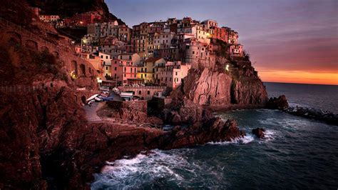 Manarola at sunset wallpaper - backiee