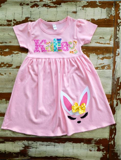 Cute Bunny Face Dress Personalized Rabbit Dress Easter | Etsy