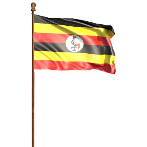 Uganda Flag With Pole, Uganda Flag Waving, Uganda Flag, Uganda Flag With Pole Transparent PNG ...