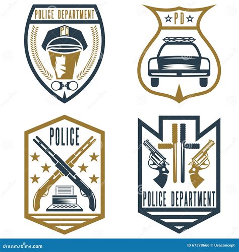 Vintage Police Law Enforcement Badges Stock Vector - Illustration of police, banner: 67378666