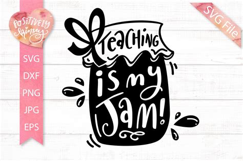 Cute Teacher SVG DXF PNG JPG EPS Teaching is My Jam SVG File (299140) | SVGs | Design Bundles