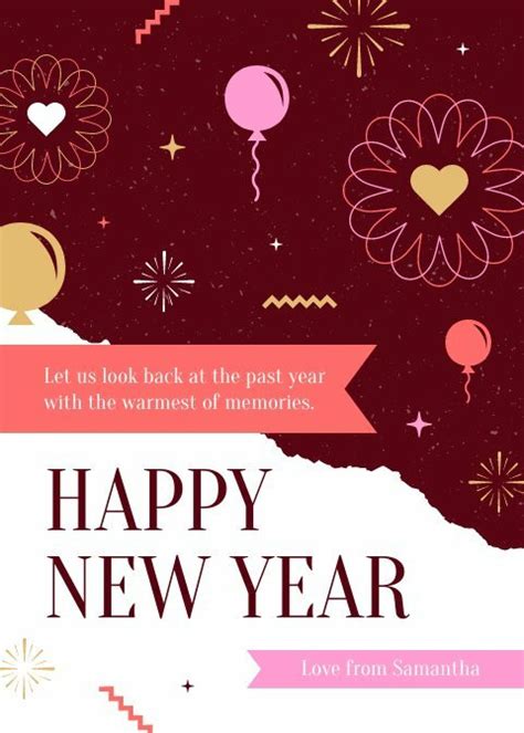 Happy New Year Love | Free Cards Template - Piktochart