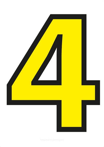 Yellow numbers with black contours for printing - TEMPLATES-FOR-PRINTING