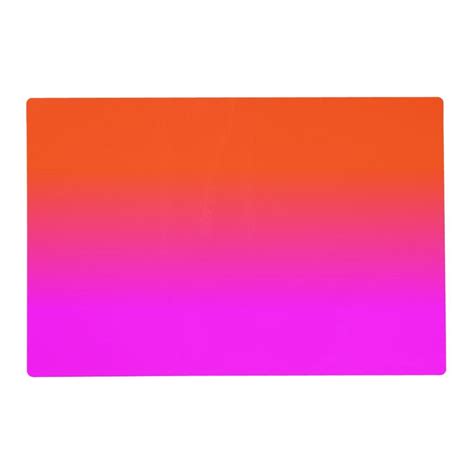 Neon Orange and Hot Pink Ombre Shade Color Fade Placemat | Zazzle ...