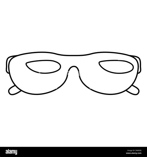 Sunglasses, summertime accessory, eye protection from sun, doodle style flat vector outline ...