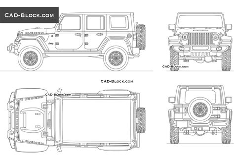 Total 84+ imagen jeep wrangler cad drawing - Abzlocal.mx