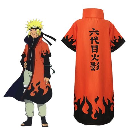 Naruto Shippuden Cosplay Hatake Kakashi Uzumaki Costume 6th Hokage Cloak Robe Cape Unisex ...