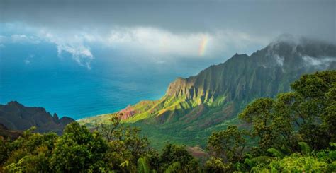 Kalalau Trail, Hawaii, Kauai, Pacific Ocean, Clouds, Mountains HD Wallpapers / Desktop and ...