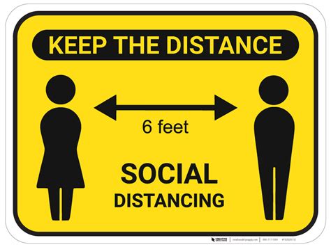 Keep The Distance Social Distancing with Icons - Floor Sign | 5S Today