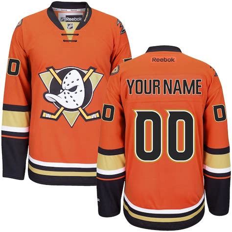 Men's Anaheim Ducks Reebok Orange Custom Alternate Premier Jersey ...