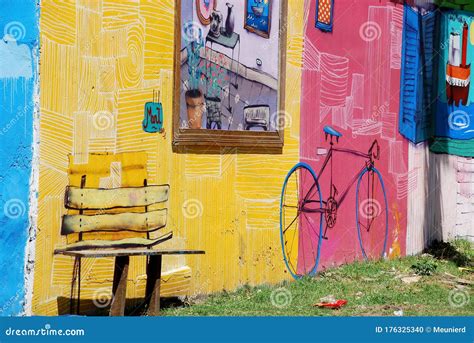 Street Art In La Boca Neighborhoods Masked Wedding Editorial Image ...