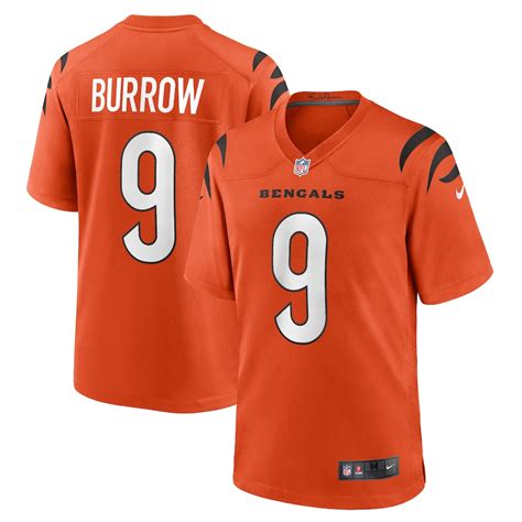 Men's Nike Joe Burrow Orange Cincinnati Bengals Alternate Game Jersey