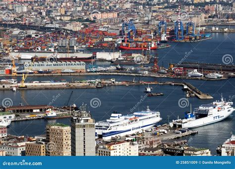 Naples port editorial stock image. Image of transportation - 25851009