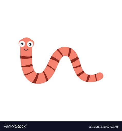 Cartoon worm isolated on white Royalty Free Vector Image