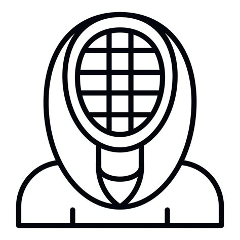 Fencing mask icon, outline style 15178993 Vector Art at Vecteezy