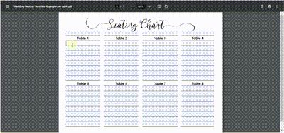 Wedding Seating Chart | Typeable PDF, Word, Excel | Free custom printable wedding seating chart ...
