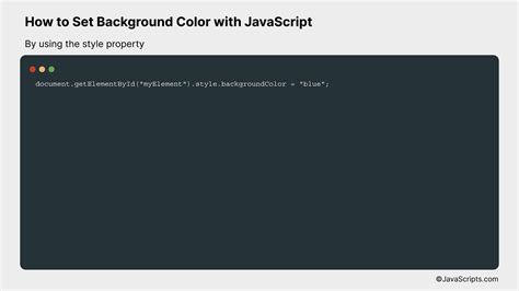 How to Set Background Color with JavaScript