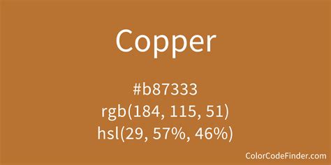 Copper Color Code is #b87333