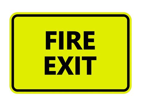 Classic Fire Exit Sign (Yellow / Black) - Large - Walmart.com