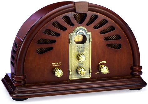 ClearClick Classic Vintage Retro Style AM/FM Radio with Bluetooth - Handmade Wooden Exterior ...