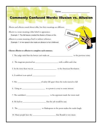 Allusion Worksheet Answers