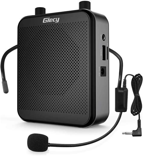 Giecy Amplificateur voix portable avec microphone casque 30W Batterie rechargeable 2800mAh ...