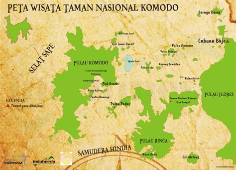 Peta Pulau Komodo - Taman Nasional Komodo | INDAHNESIA